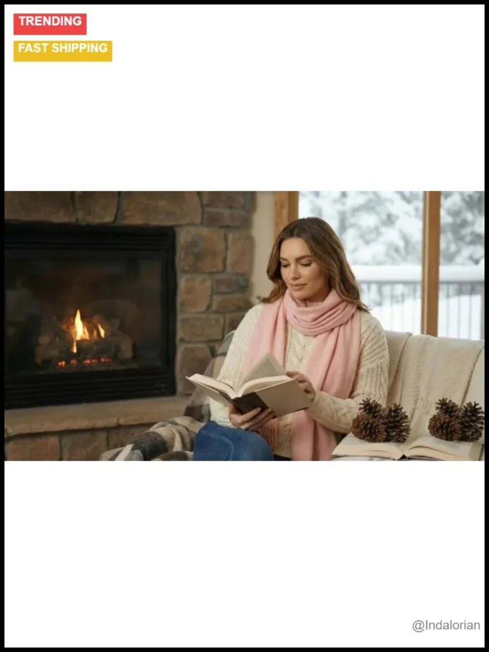 4-Pack Soft Winter Blanket Scarves - Large Warm Shawls & Wraps with Tassel Edge